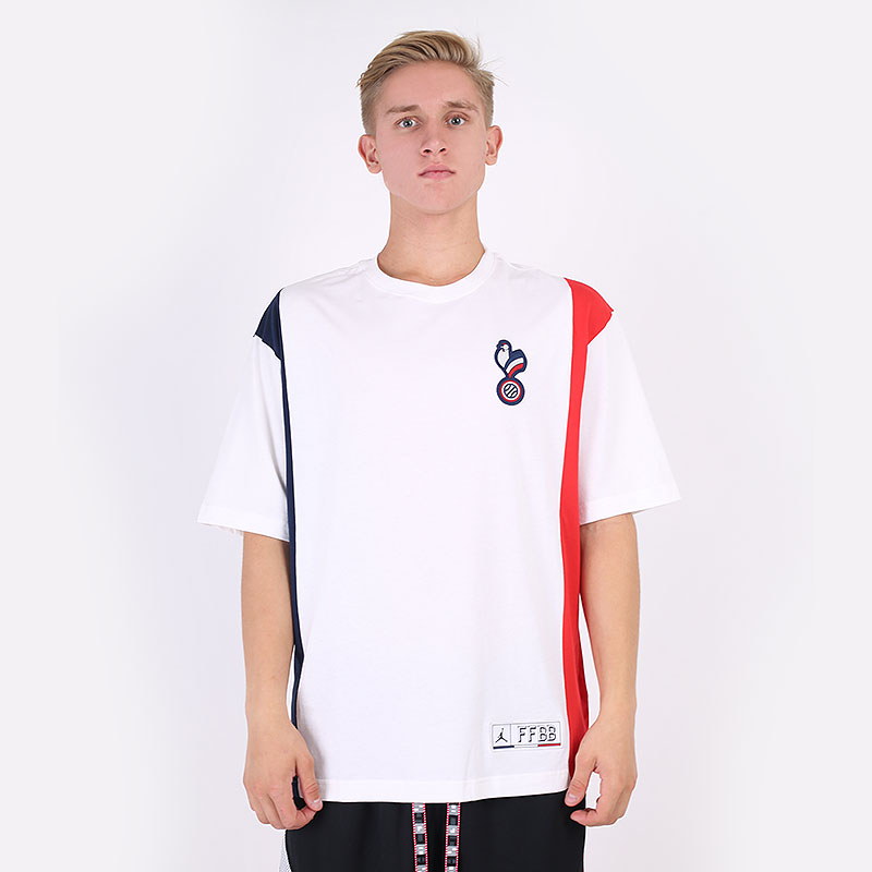 мужская белая футболка Jordan Short-Sleeve T-Shirt France CT2188-100 - цена, описание, фото 3